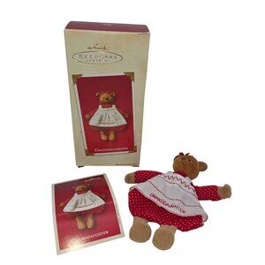 2002 Hallmark Keepsake Christmas Ornament Granddaughter Fabric Box